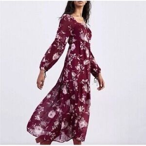 ANTHROPOLOGIE Evelin purple and cream maxi